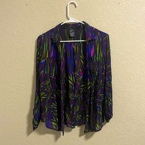 Psychedelic Casual Studio Purple and Green Blouse
